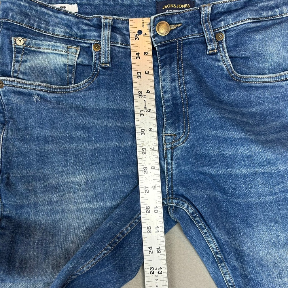 Jack & Jones Jeans Glenn Slim Fit Stretch Mens 32x34 Medium Blue Denim - Picture 5 of 16